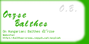 orzse balthes business card